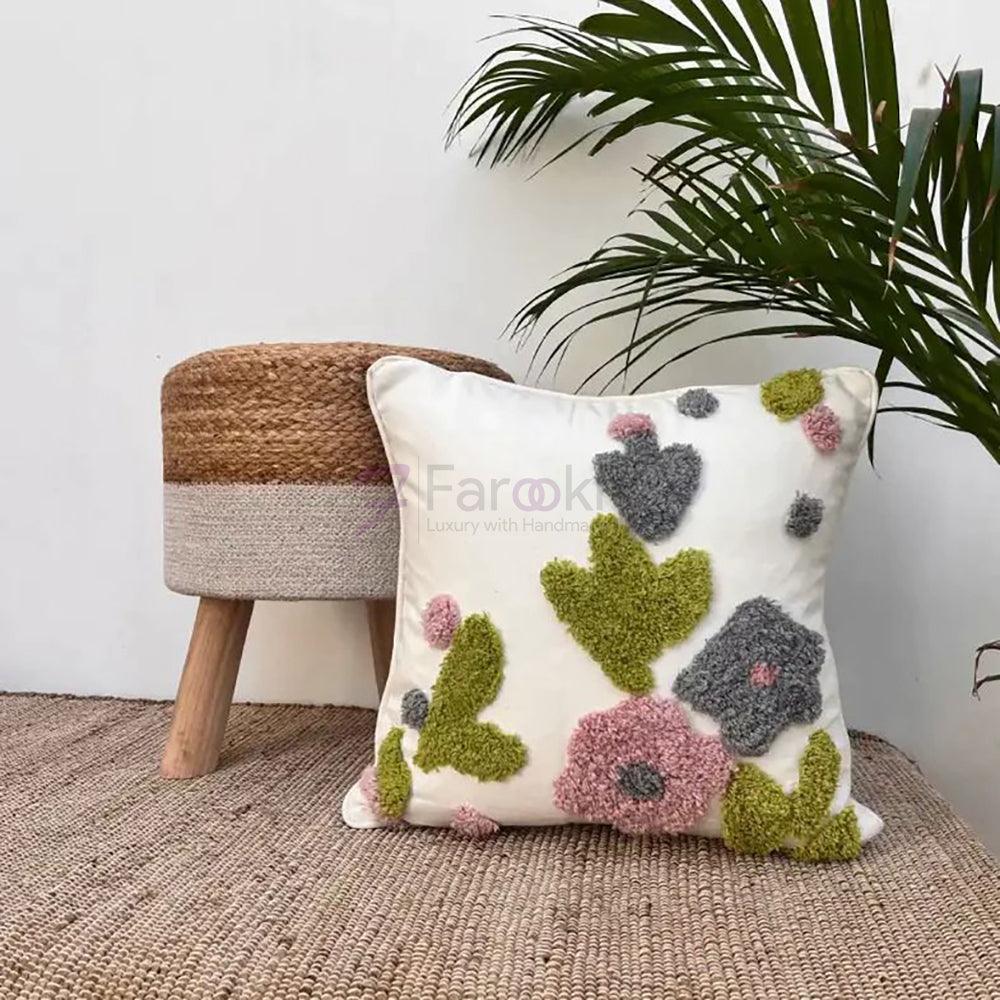 8a5a1e-8b.myshopify.com Handmade Cotton Tufted Cushion-Decorative Pillow For Sofa, Bed Or Lounge 16x16 inch | FCU0005