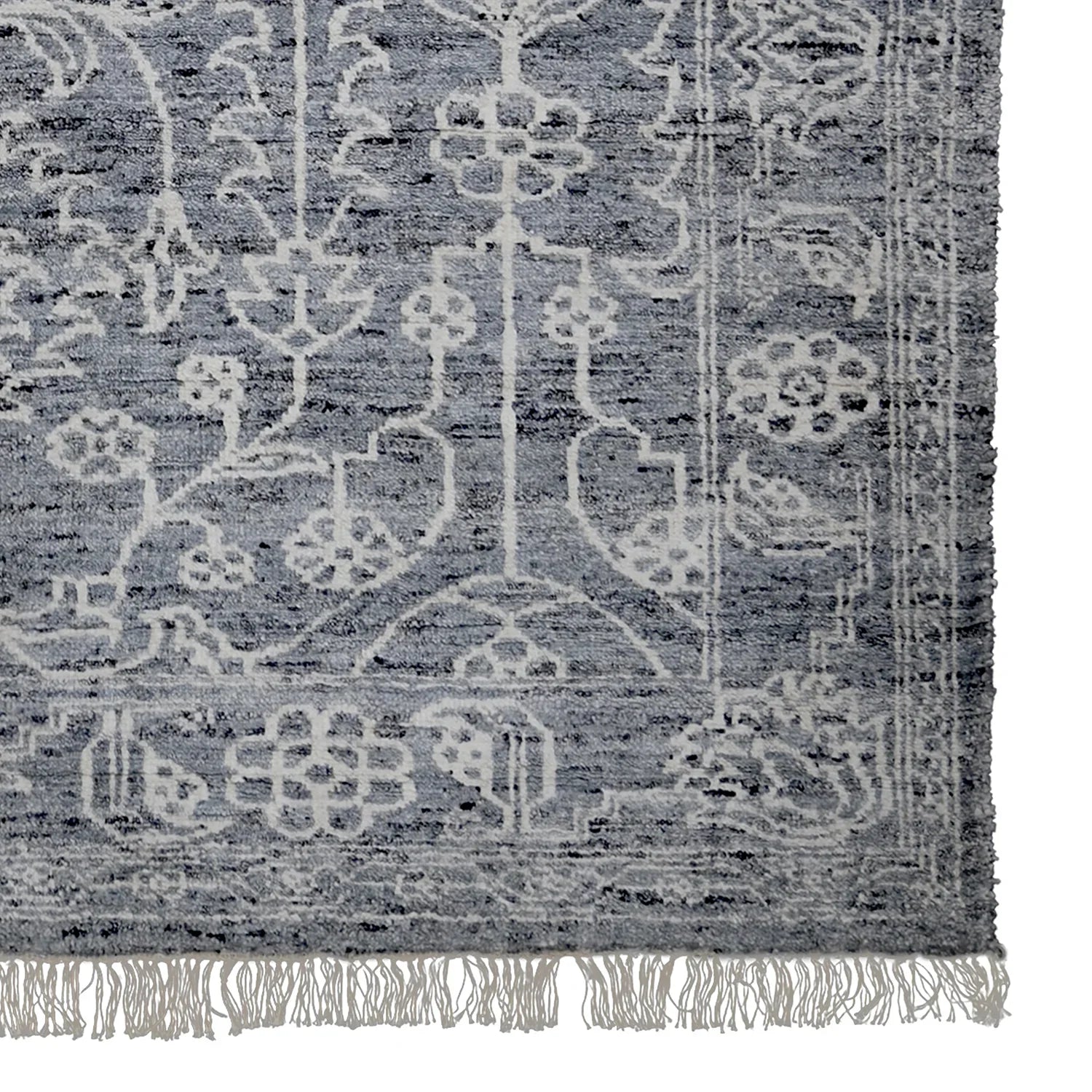 Premium Ivory Wool Area Rug | Hand-Knotted Wool Rug 6x9 ‰ÛÒ Rugs-F-HKIN-004b