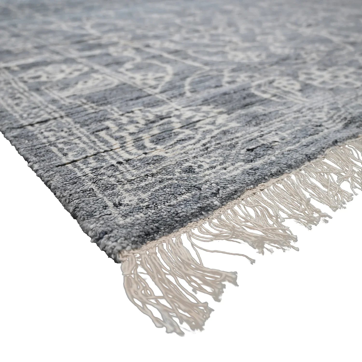 Premium Ivory Wool Area Rug | Hand-Knotted Wool Rug 6x9 ‰ÛÒ Rugs-F-HKIN-004c