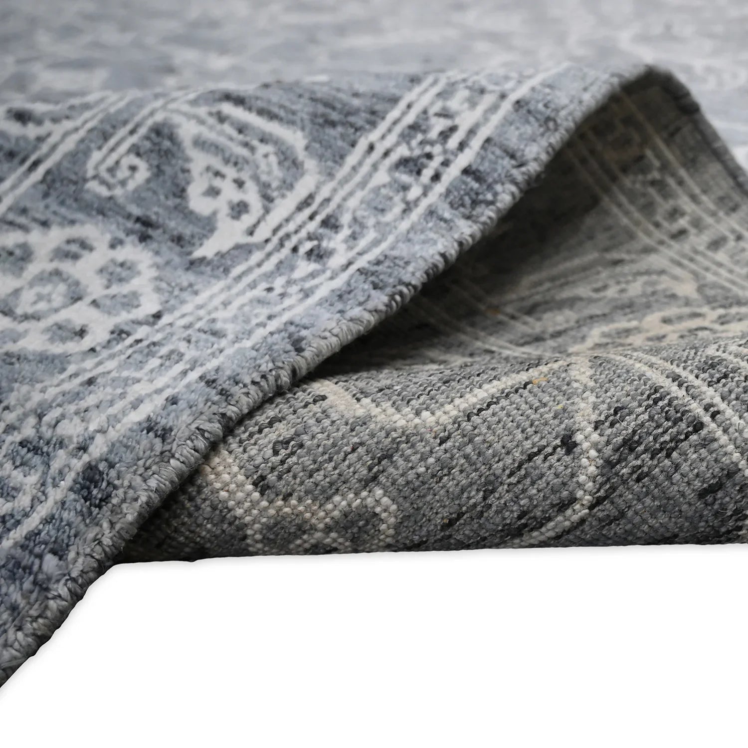 Premium Ivory Wool Area Rug | Hand-Knotted Wool Rug 6x9 ‰ÛÒ Rugs-F-HKIN-004d