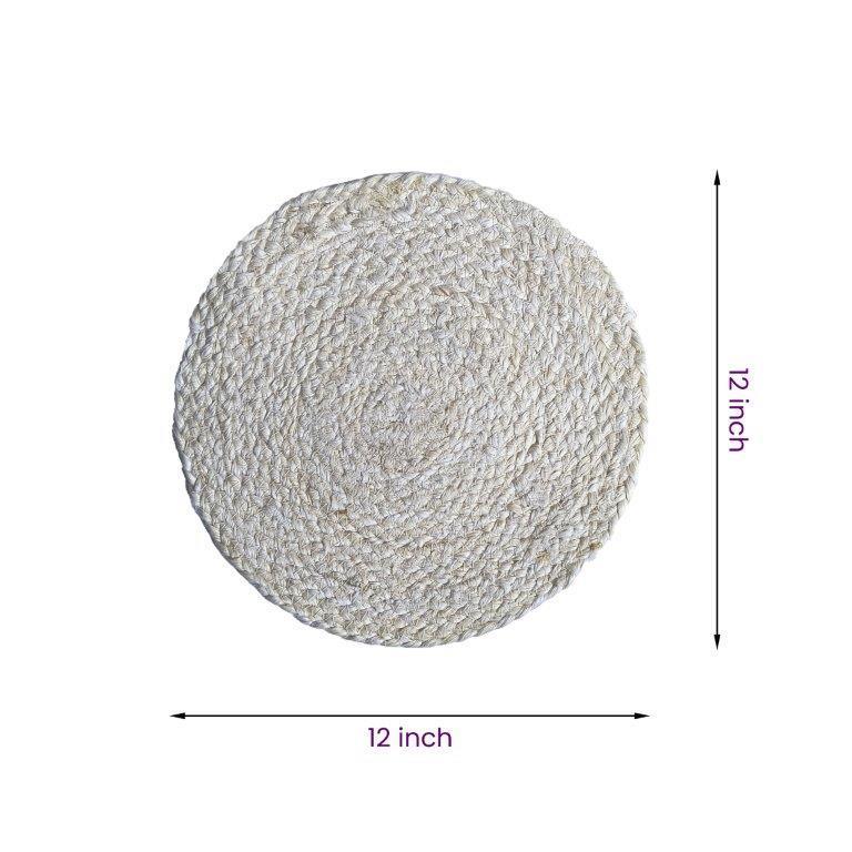8a5a1e-8b.myshopify.com Water Hyacinth Placemat Set of 6 Jute Plate Mats NonSlip Boho Braided 12x12 Inch | FPMP002