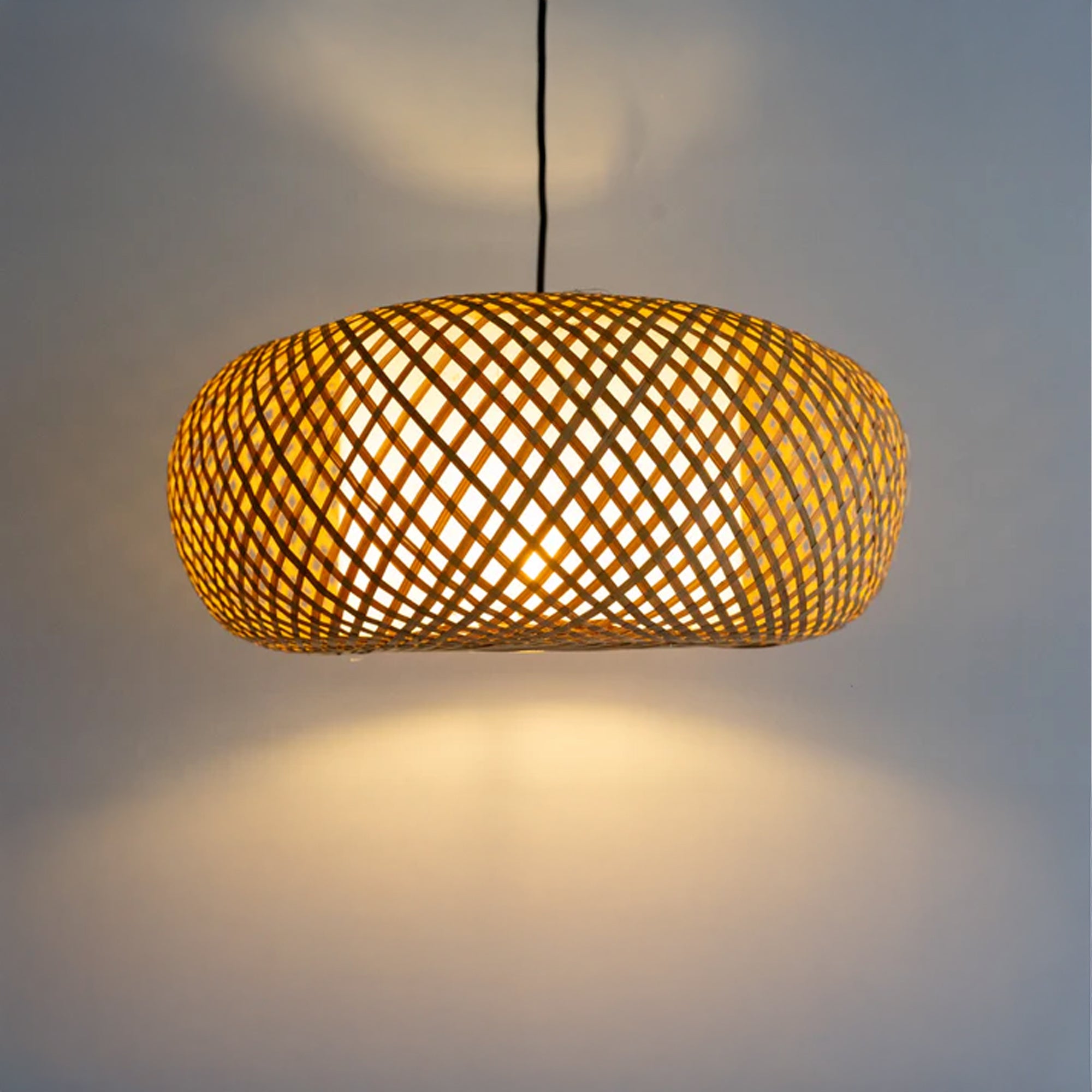 Handwoven Bamboo Lampshade – Eco-Friendly Pendant Light Shade for Natural Home Décor