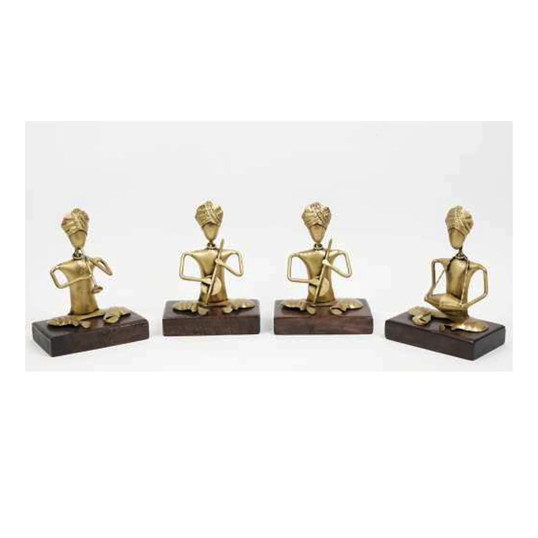Handcrafted Iron Musician Figurine Set – Set of 4 Decorative Cultural Statues