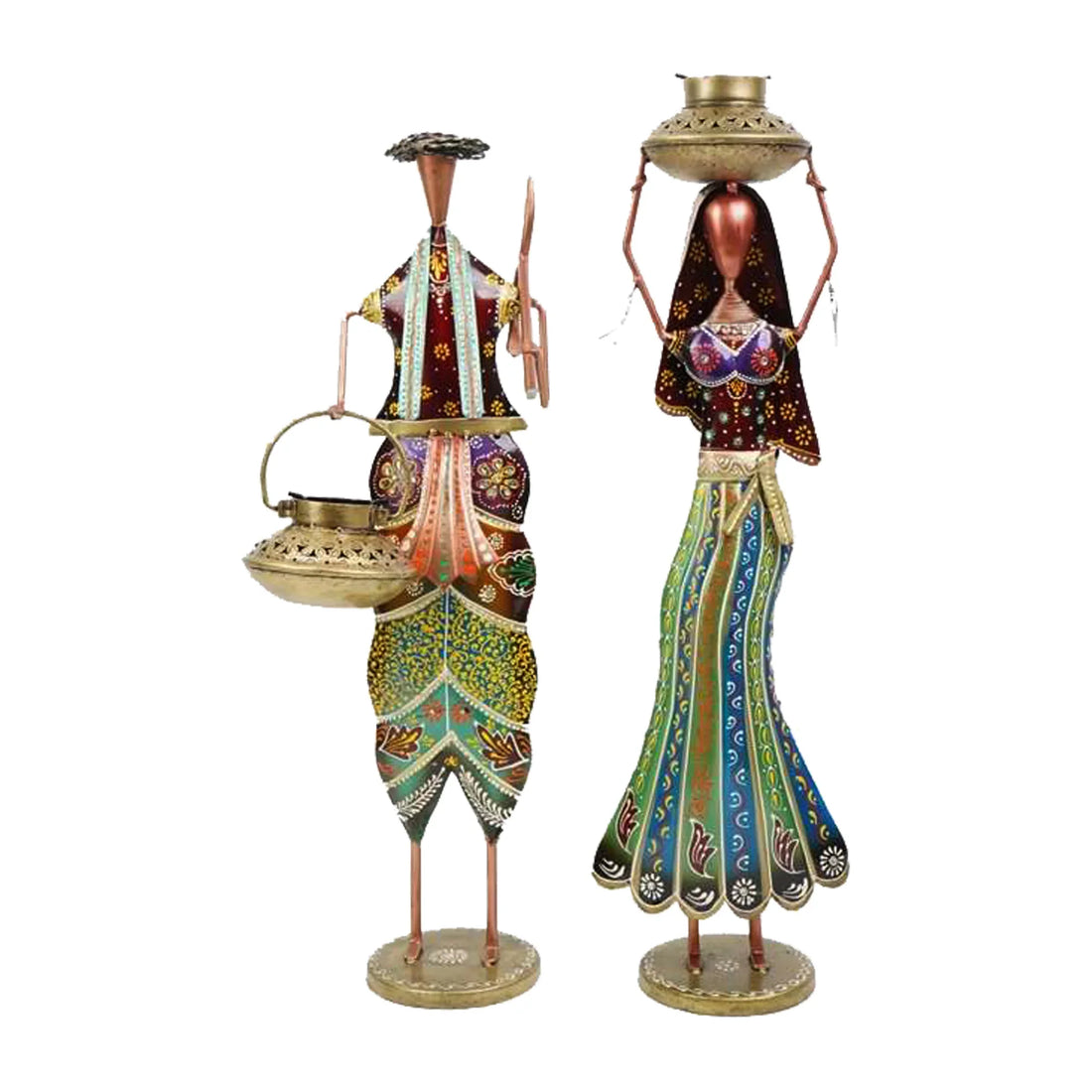 Handcrafted Farmer Couple Figurine Set – Traditional Rural Art Decor (Pair)