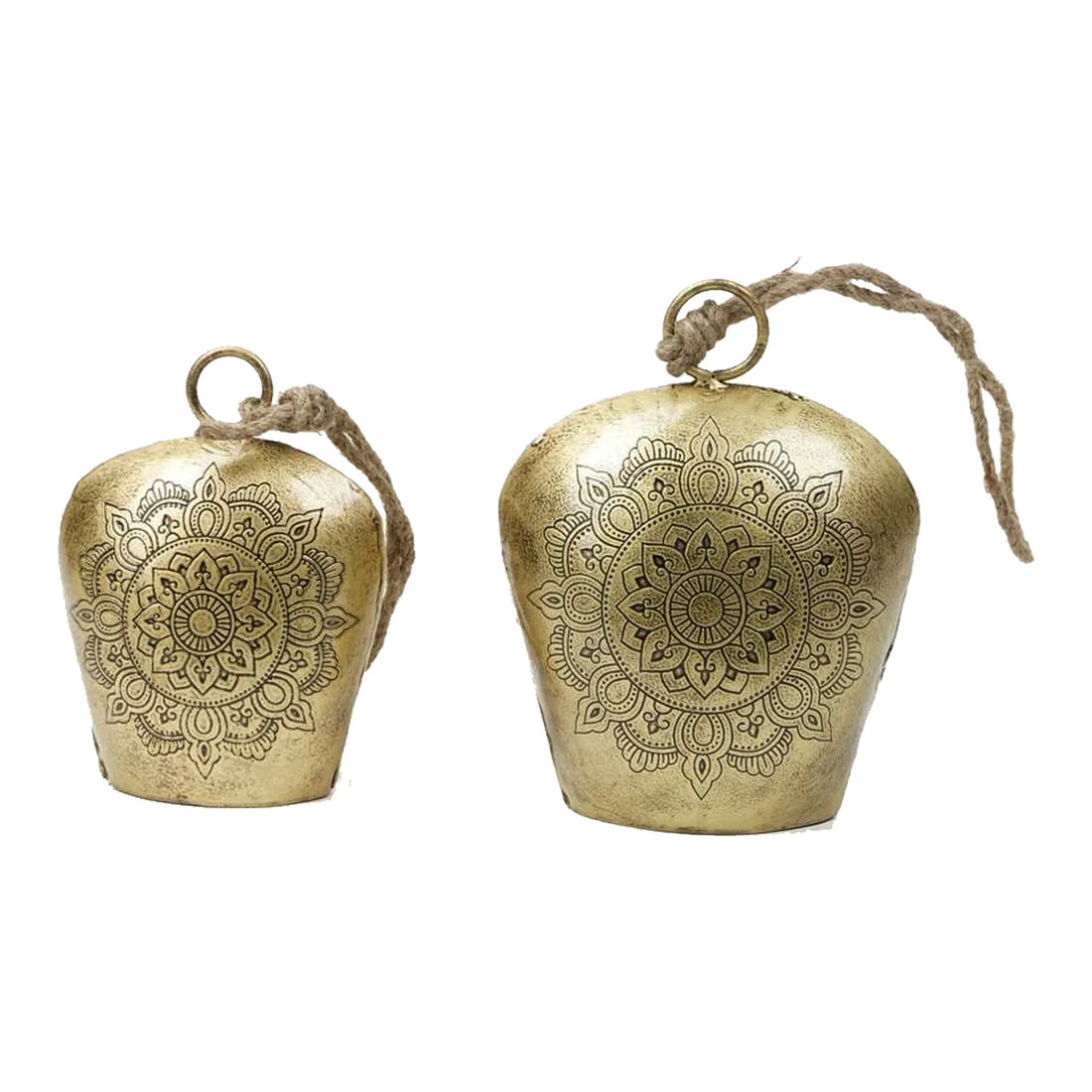 Metal Flower Etched Bell – Handcrafted Acid-Etching Decorative Hanging Bell
