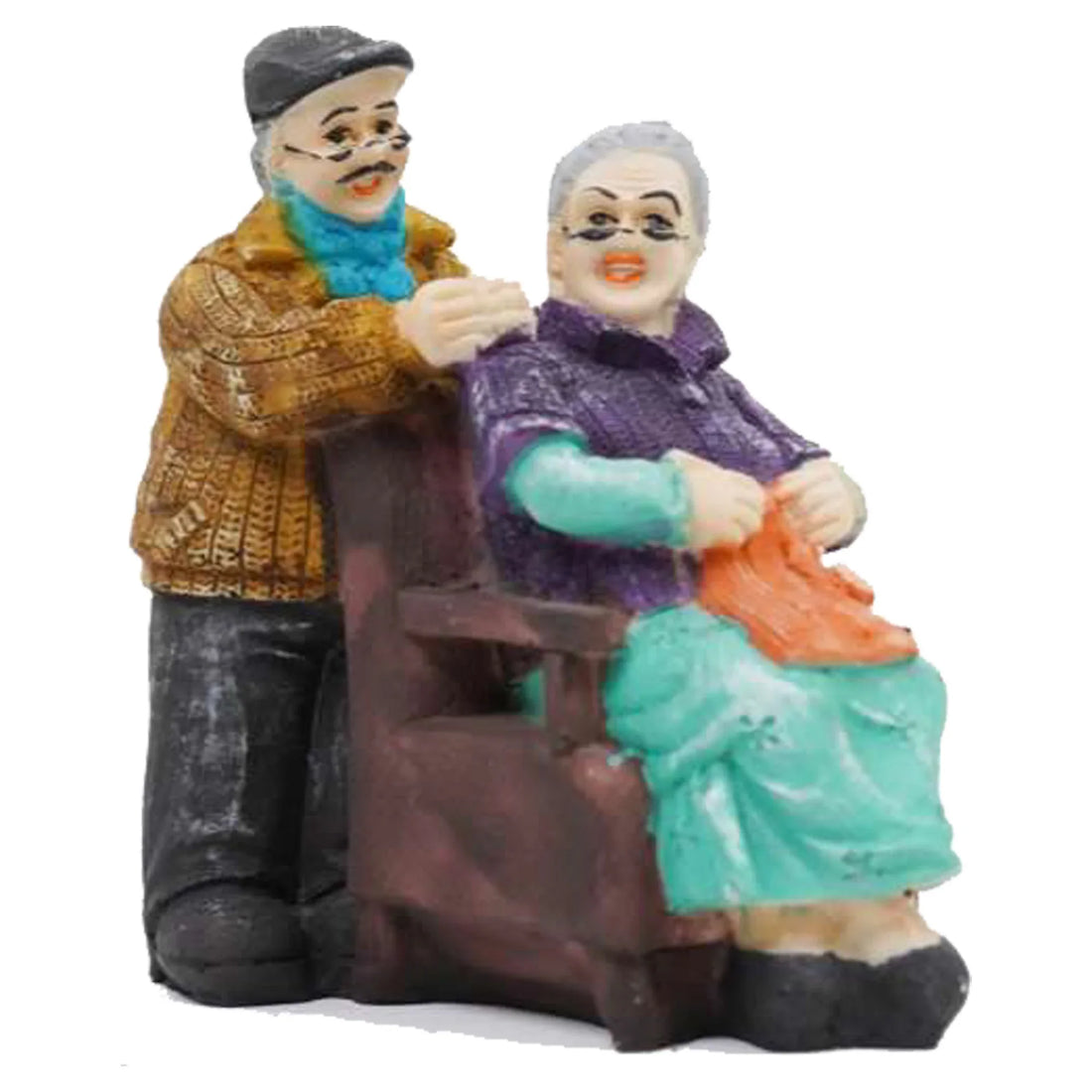 Standing Dada &amp; Sitting Dadi Figurine – Knitting Love Vintage Decor