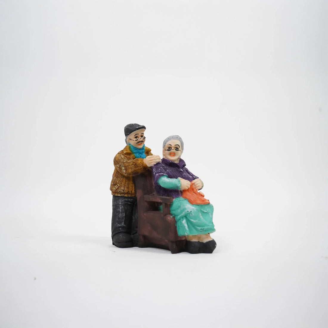Standing Dada &amp; Sitting Dadi Figurine – Knitting Love Vintage Decor