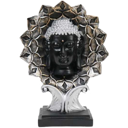 Flower Silver Buddha Statue – Peaceful Elegance for Your Space