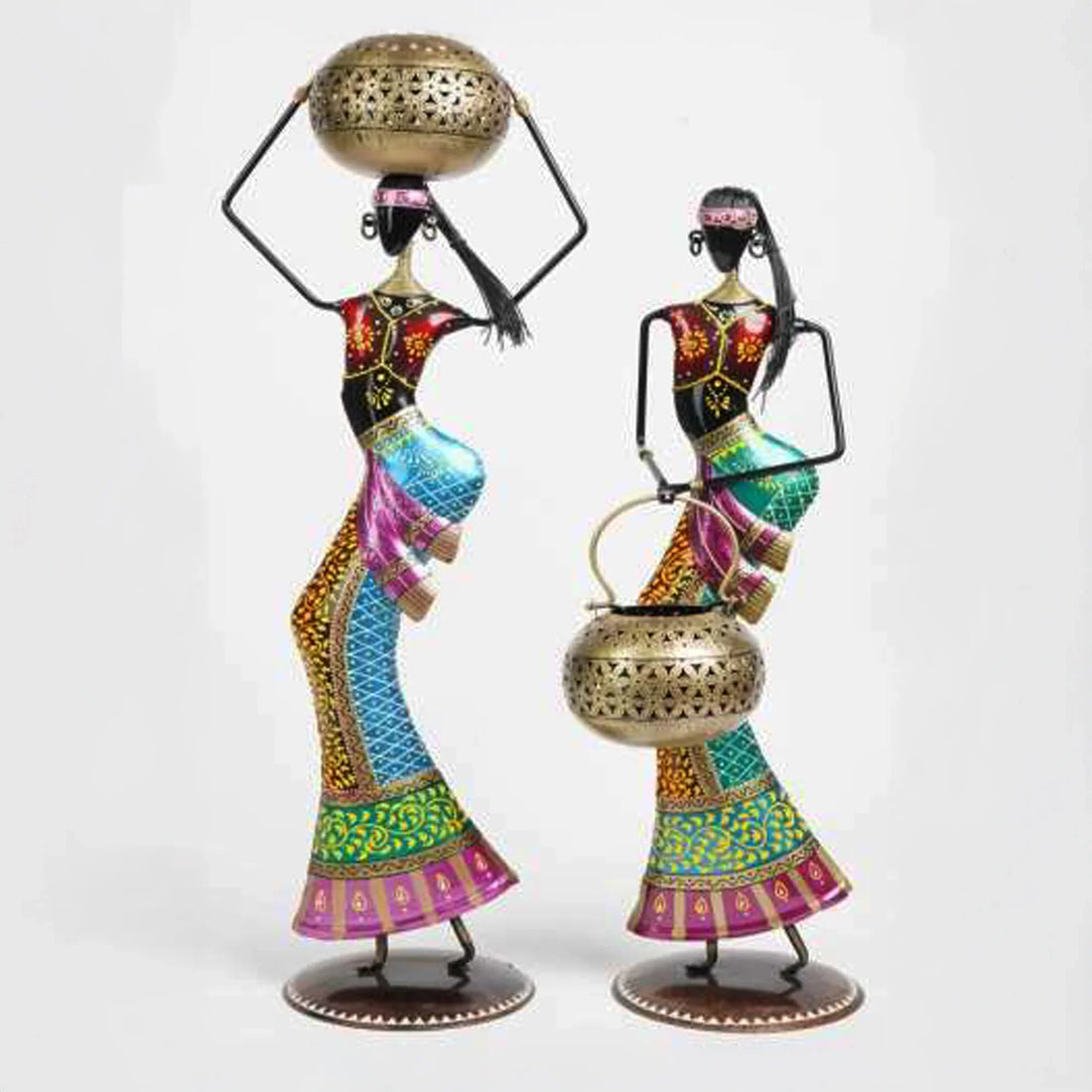 Iron Doll with Handi T-Lite – Handcrafted Metal Tea Light Holder Figurine