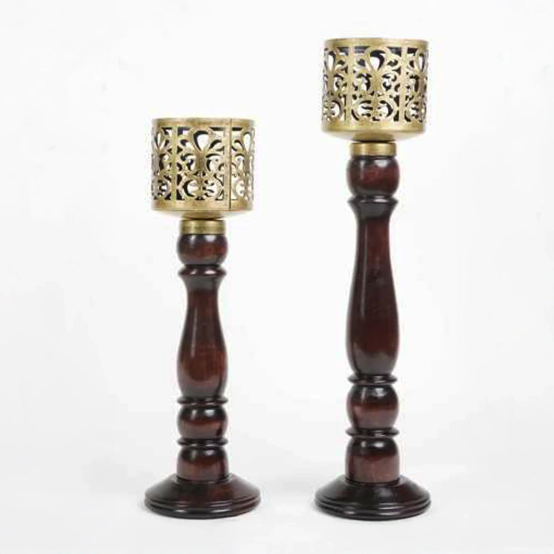 Wooden Iron Candle Stand – Rustic Handcrafted Holder for Home Décor