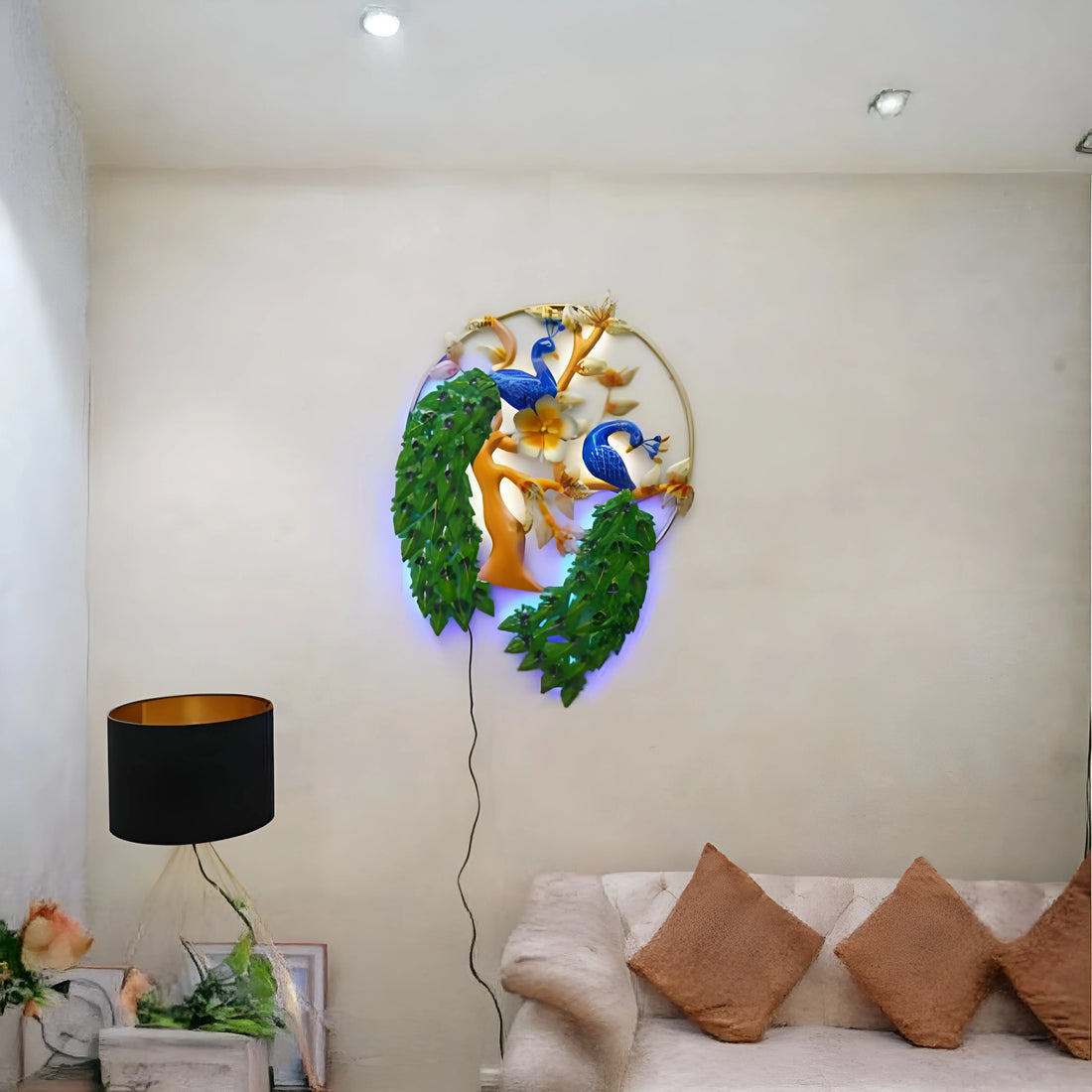 Double Peacock in Ring – Elegant Decorative Accent for Home or Gift