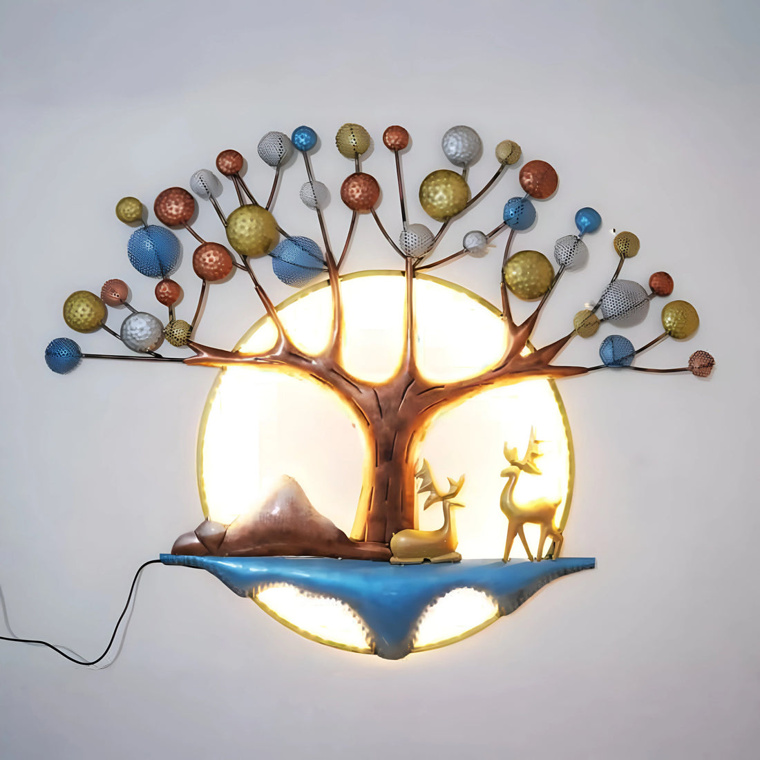Deer Under Tree Sculpture – Nature-Inspired Home Decor for Peaceful &amp; Elegant Spaces