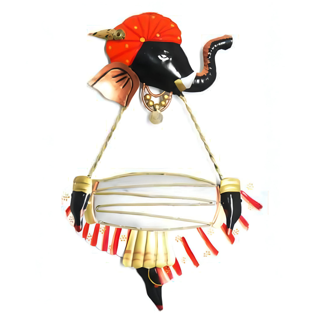 Dholak Ganesha Idol – Musical Lord Ganesha Statue for Spiritual &amp; Festive Home Decor