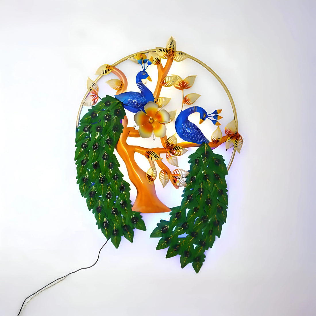 Double Peacock in Ring – Elegant Decorative Accent for Home or Gift