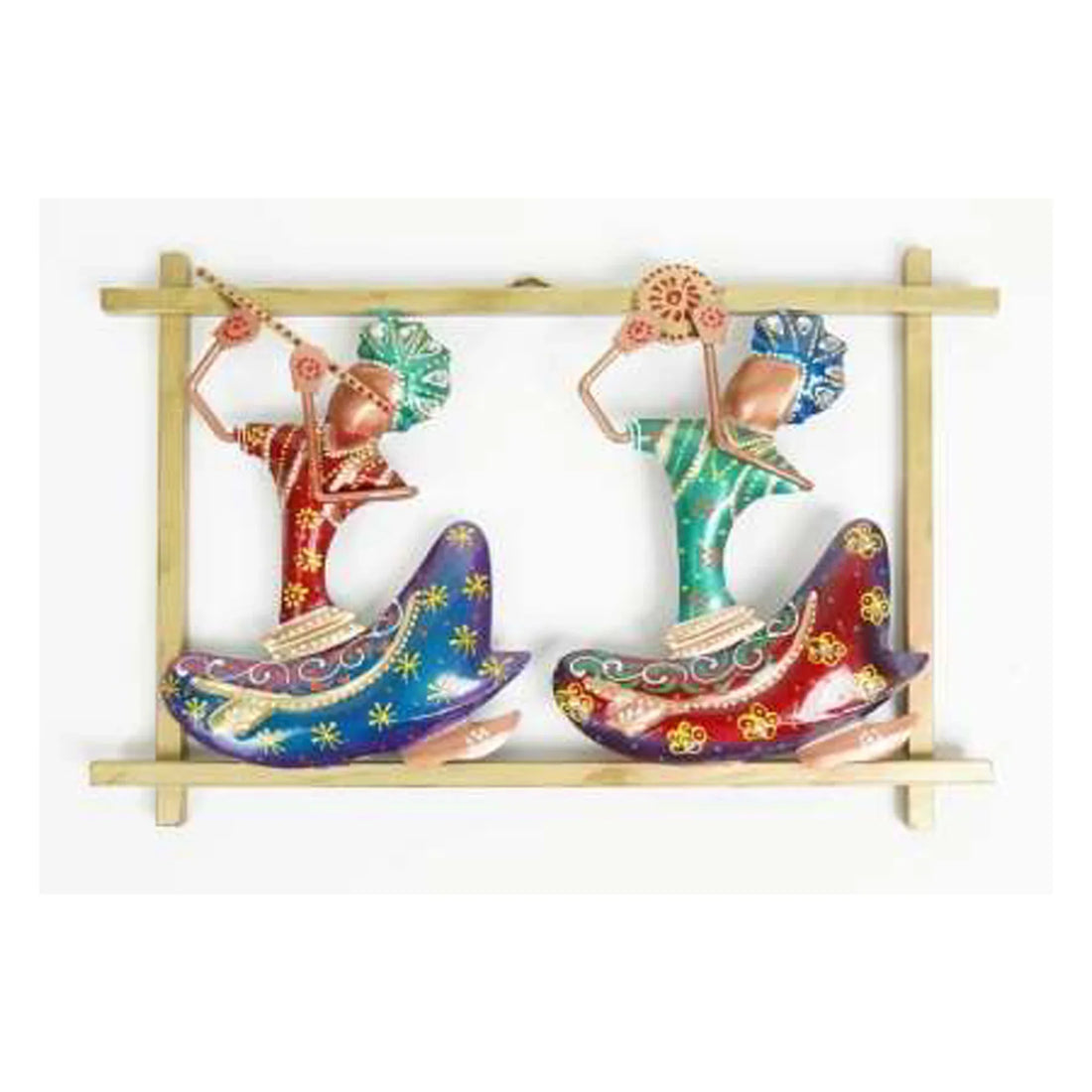Iron Musician Wall Frame – Horizontal 2-Piece Handcrafted Décor