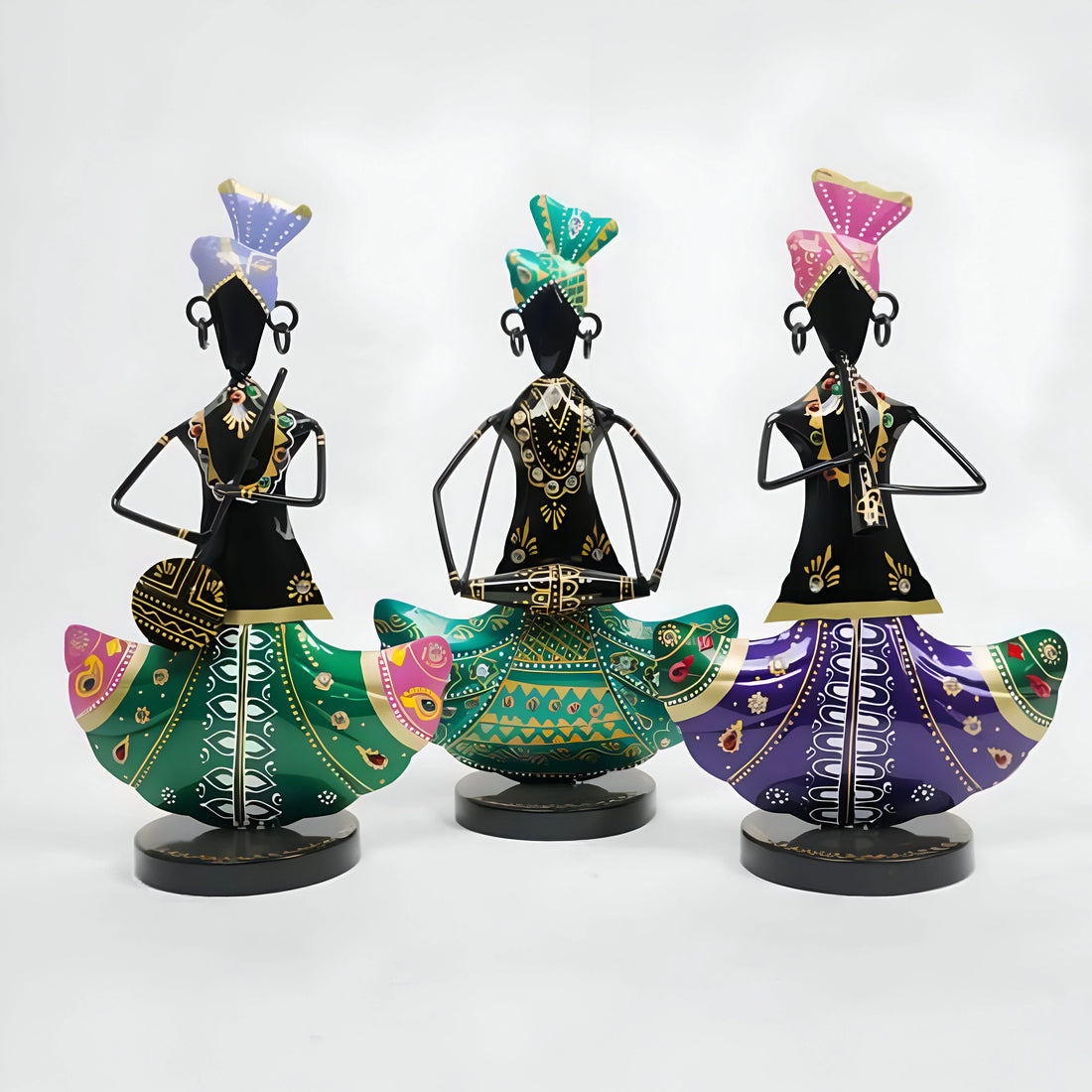 Sardar Musician Figurine Set – Handcrafted Trio of Sikh Musicians (Set of 3)