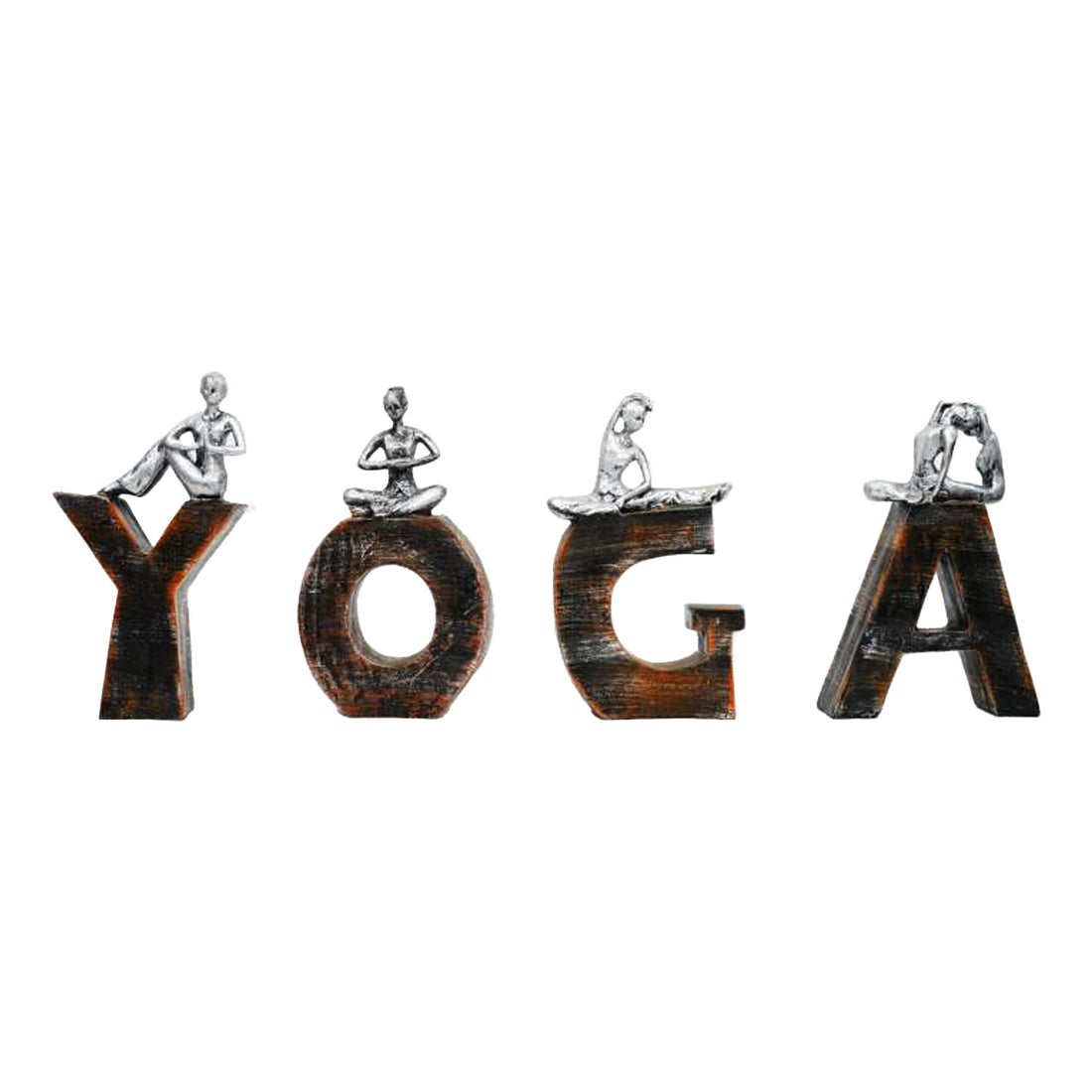 Antique Yoga Pose Statue – Spiritual Home Decor for Balance &amp; Serenity