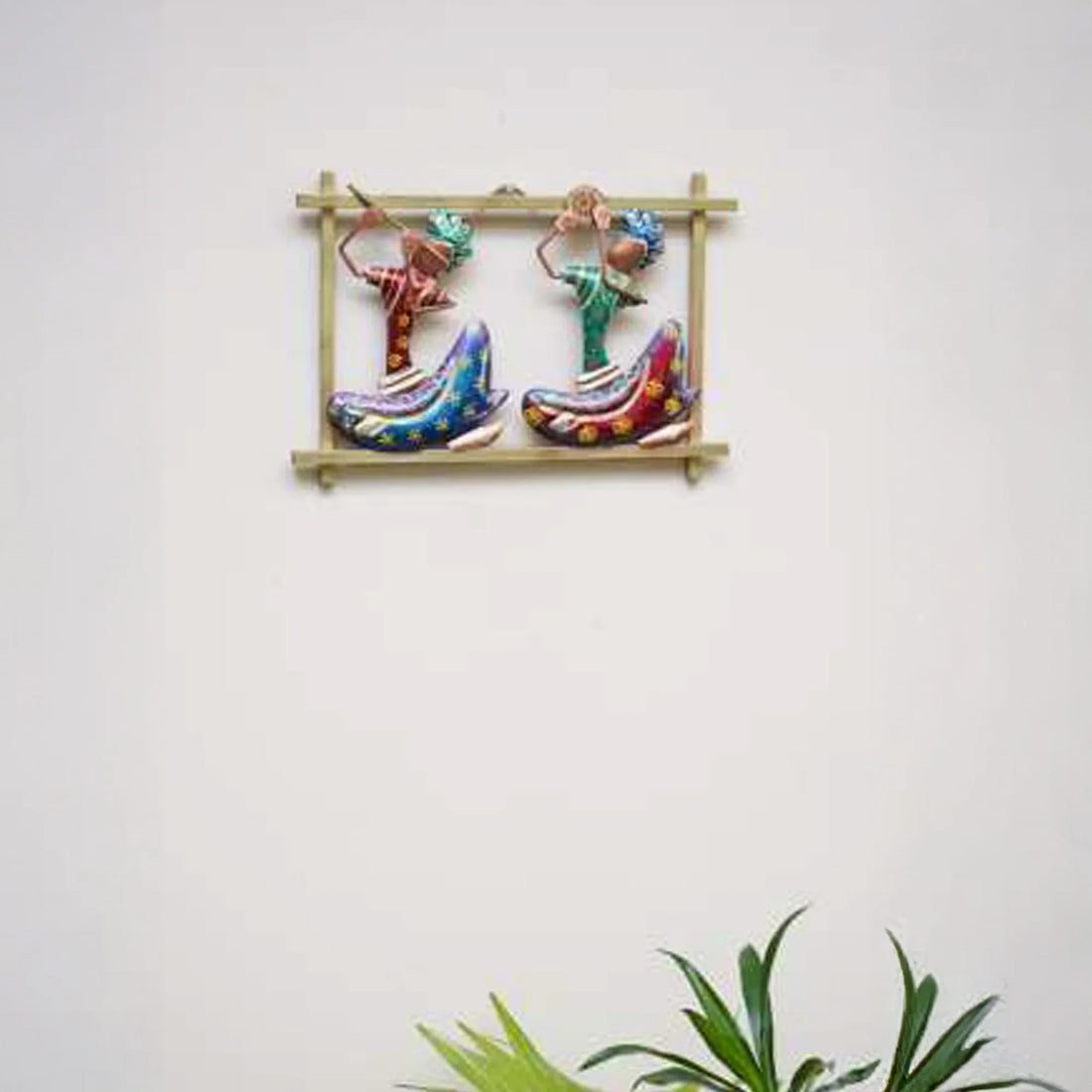 Iron Musician Wall Frame – Horizontal 2-Piece Handcrafted Décor