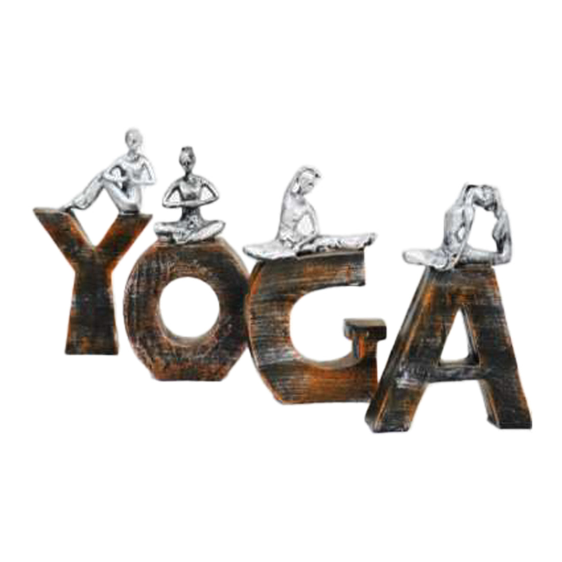 Antique Yoga Pose Statue – Spiritual Home Decor for Balance &amp; Serenity