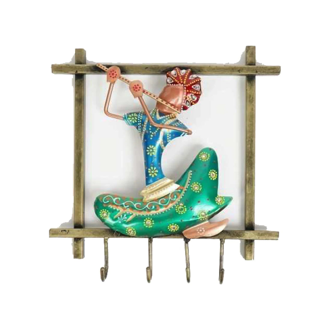Iron Musician Wall Hook – Handcrafted 3-Hook Hanger for Keys &amp; Accessories