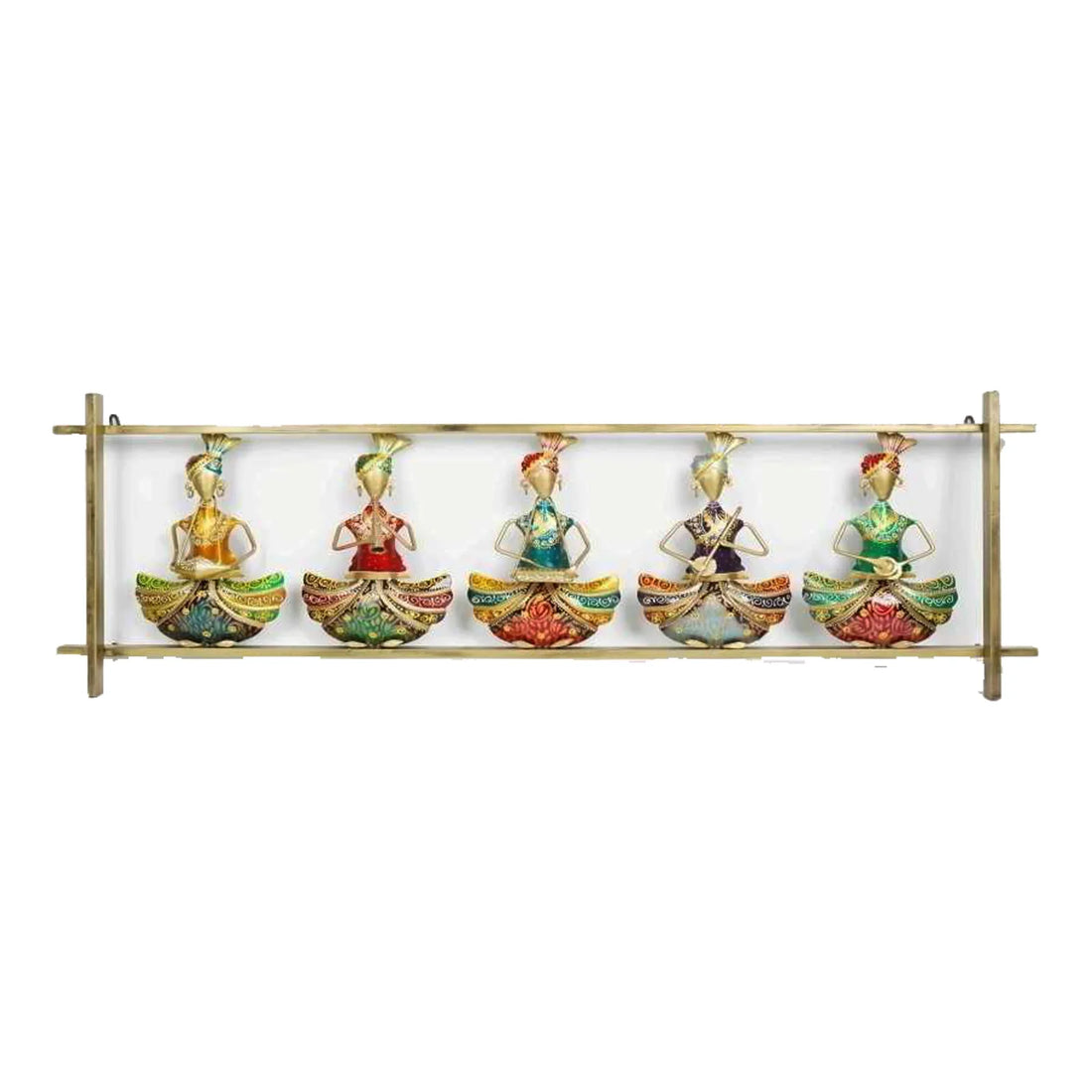 Iron 5 Musician Frame – Handcrafted Rajasthani Folk Art Wall Décor