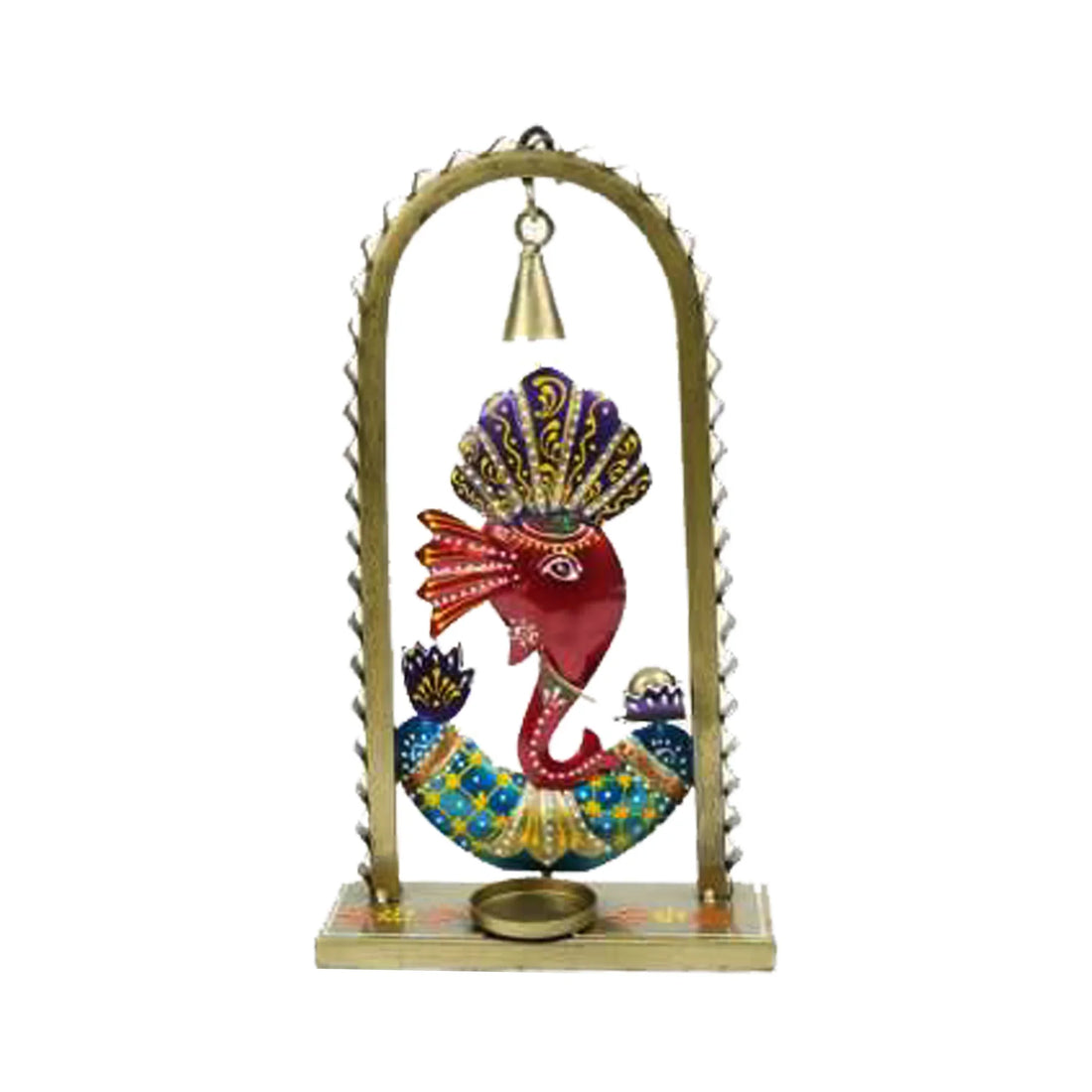 Handcrafted Iron Lord Ganesha Statue with Decorative Arch – Traditional Indian Decor