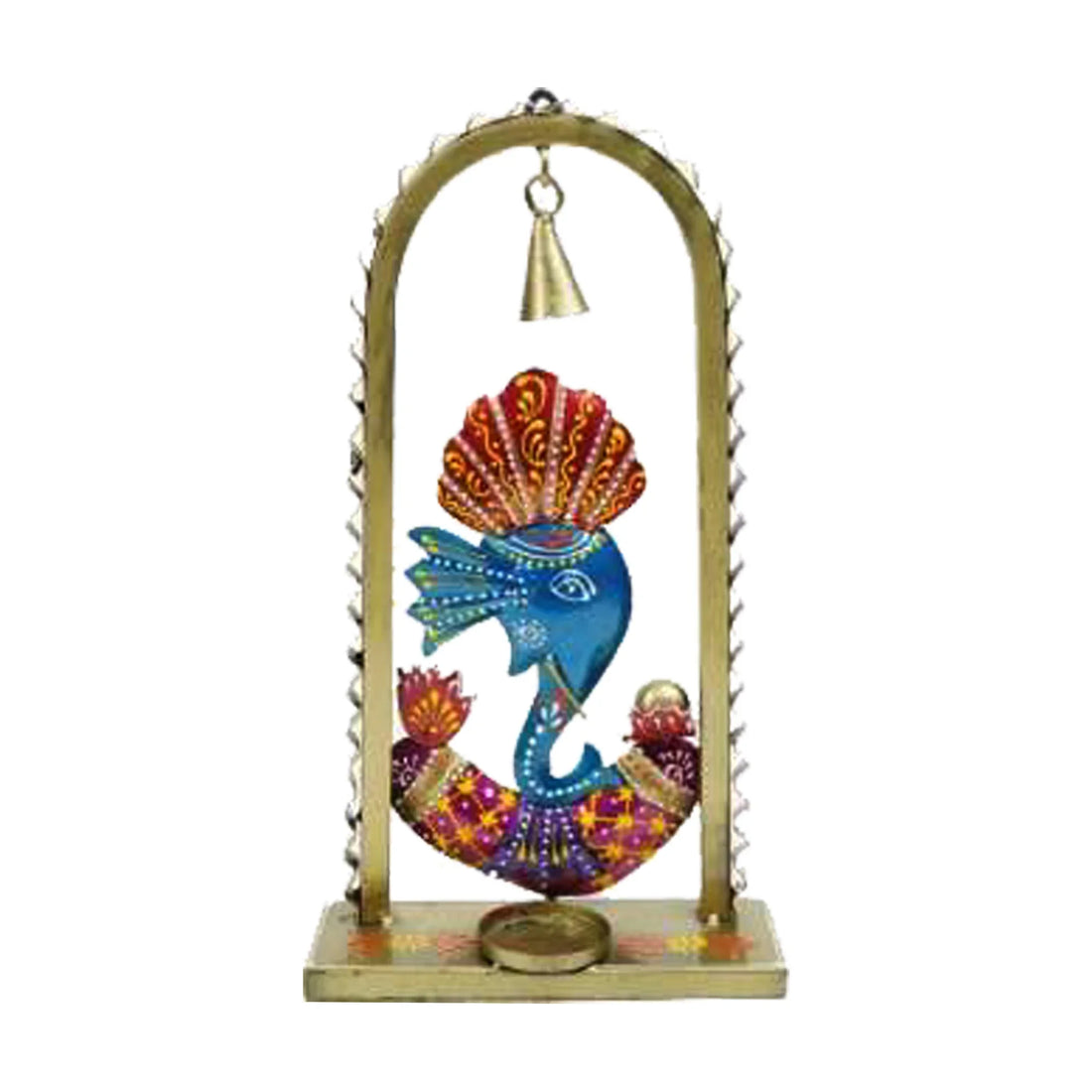 Iron Ganesha Statue with Decorative Arch – Handcrafted Hindu God Idol for Home &amp; Office Décor