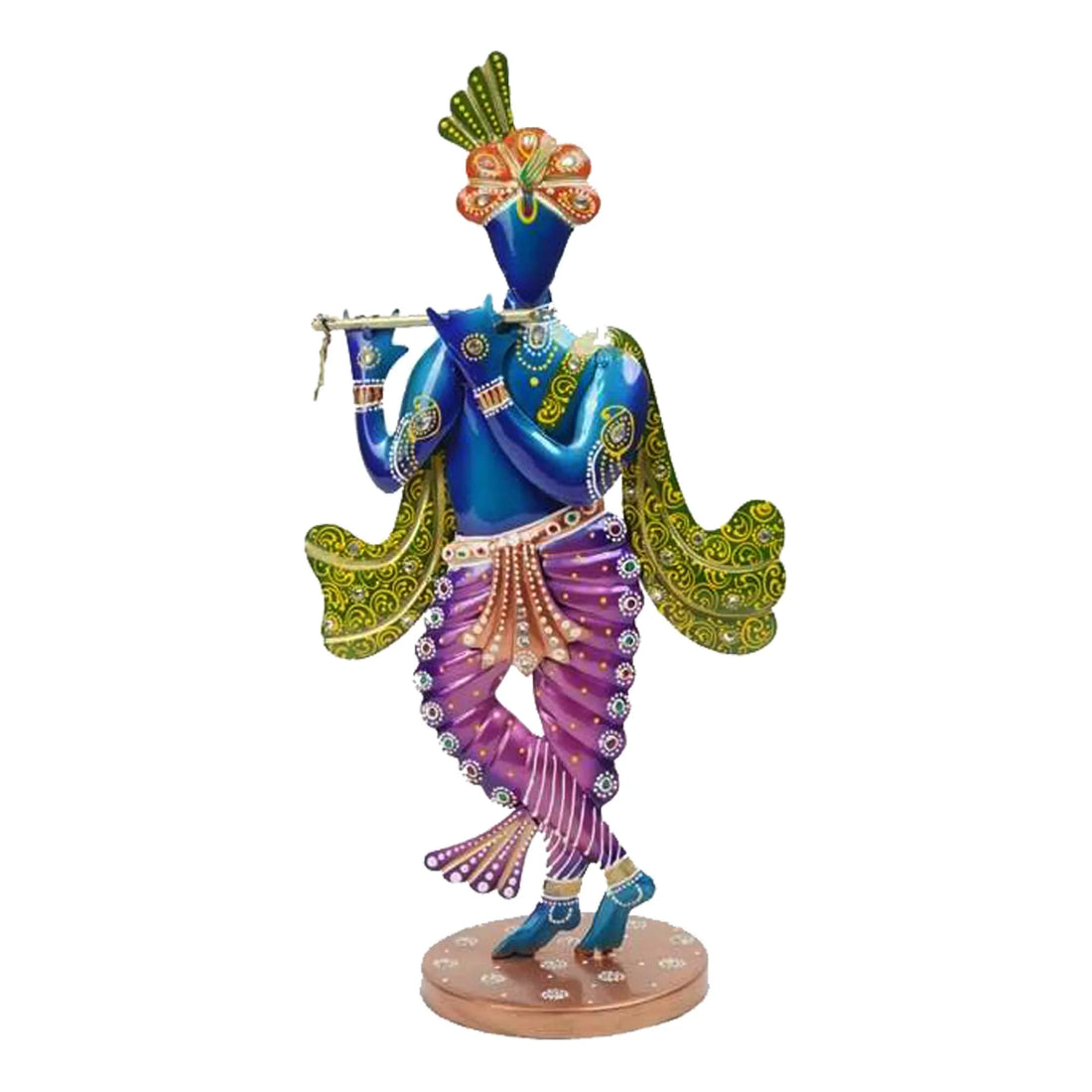 Handcrafted Iron Dancing Krishna Statue – Traditional Indian Art Decor
