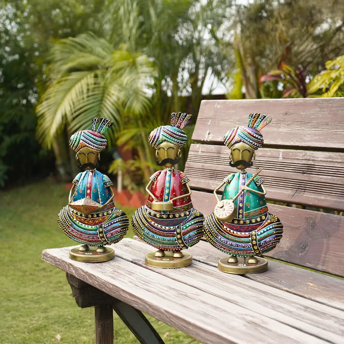 Handcrafted Iron Rajasthani Musicians Set – Traditional Folk Art Home Decor