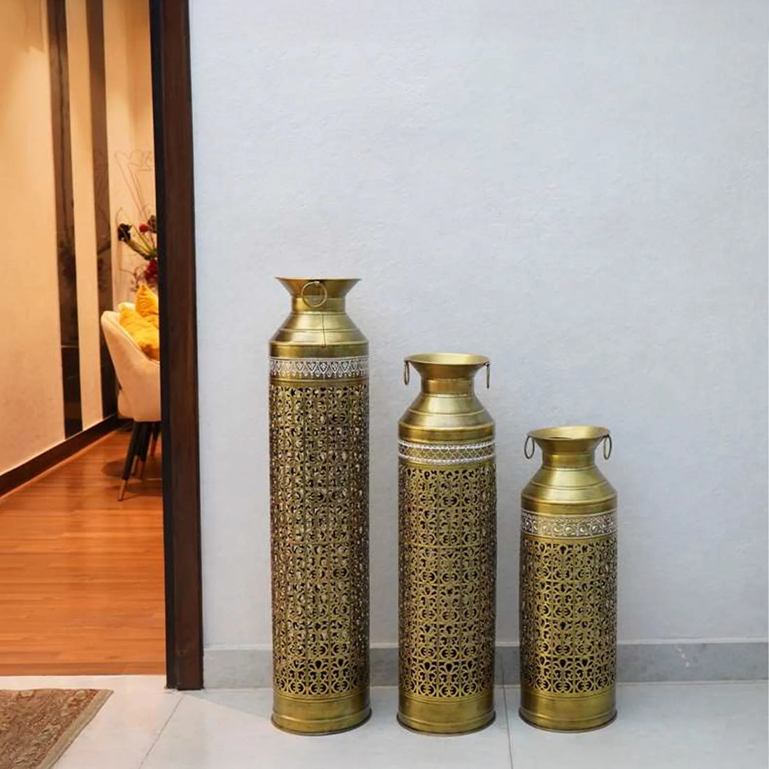 Iron Block Pot – Lite New Gold Finish | Modern Industrial Planter