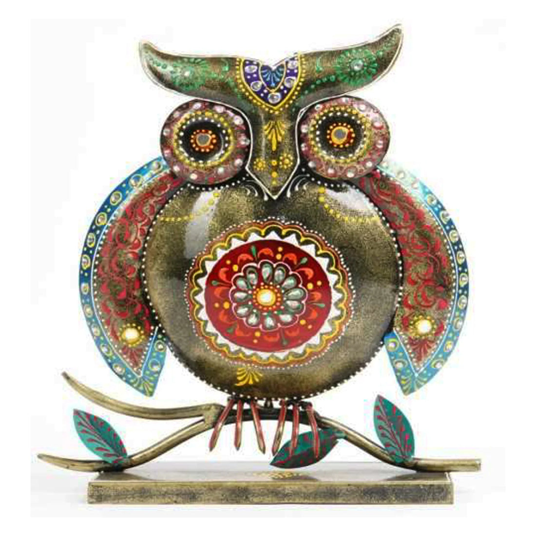 Iron Owl - Multi-Color Artisan Decor Piece