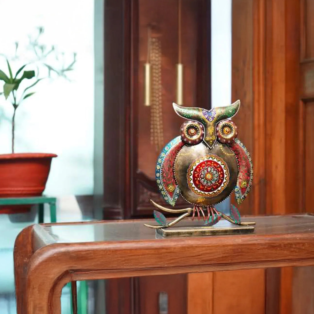 Iron Owl - Multi-Color Artisan Decor Piece