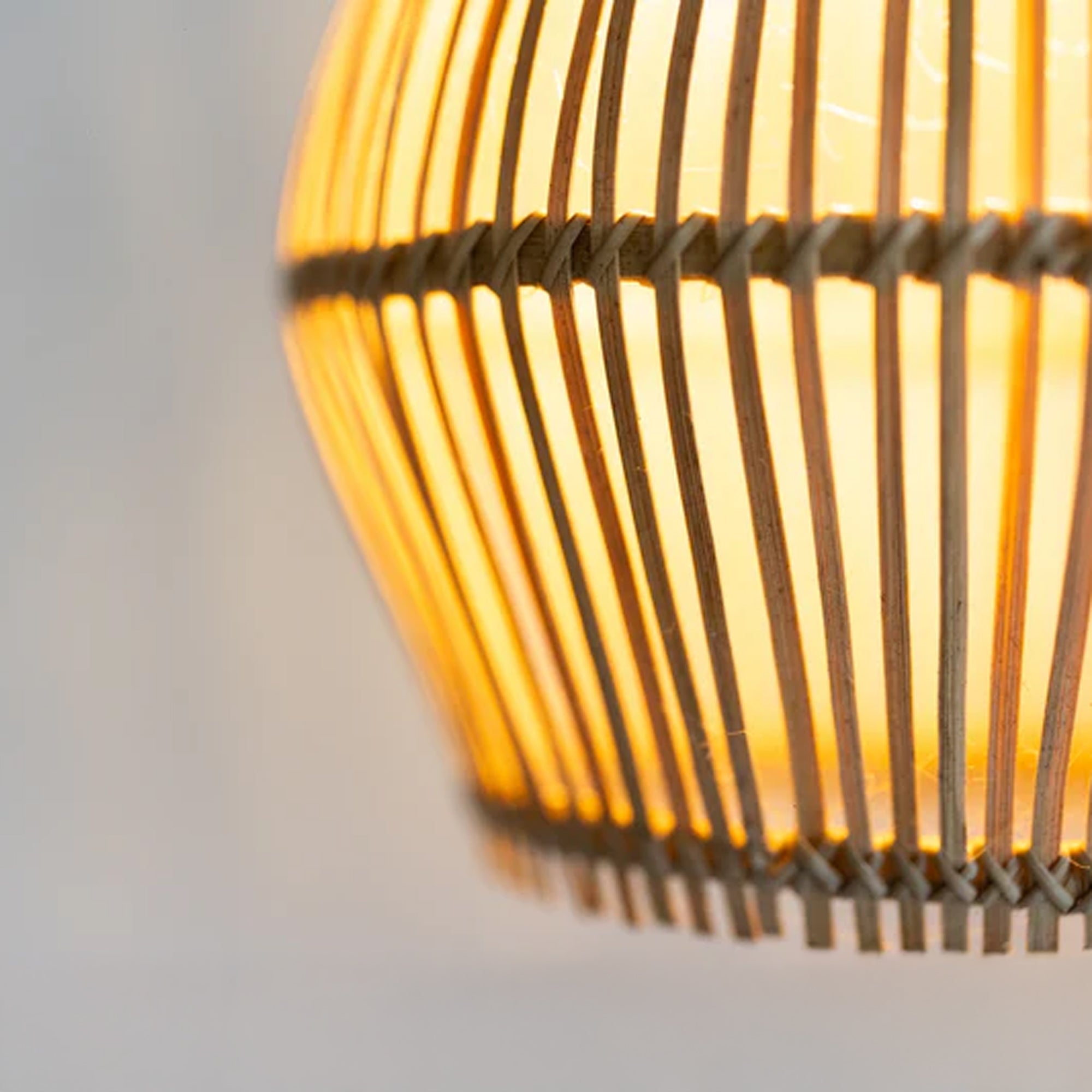 Natural Bamboo Lampshade – Handwoven Pendant Light Shade for Boho &amp; Modern Spaces