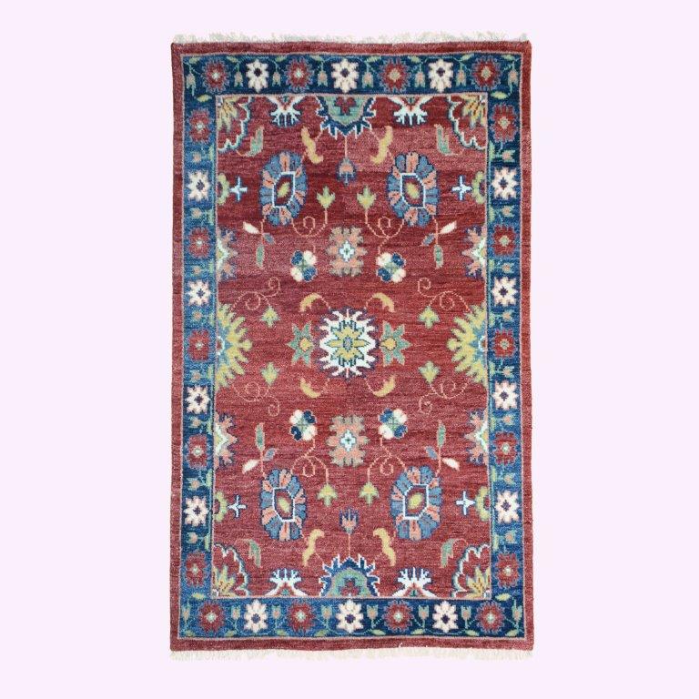 Farookht Turkish Muted Rug Handmade Wool Rug Vintage Rug Neutral Premium Hand-Knotted Modern Oushak Rug Premium Wool Turkish rug | 5ftx8ft | F-HKOU-003