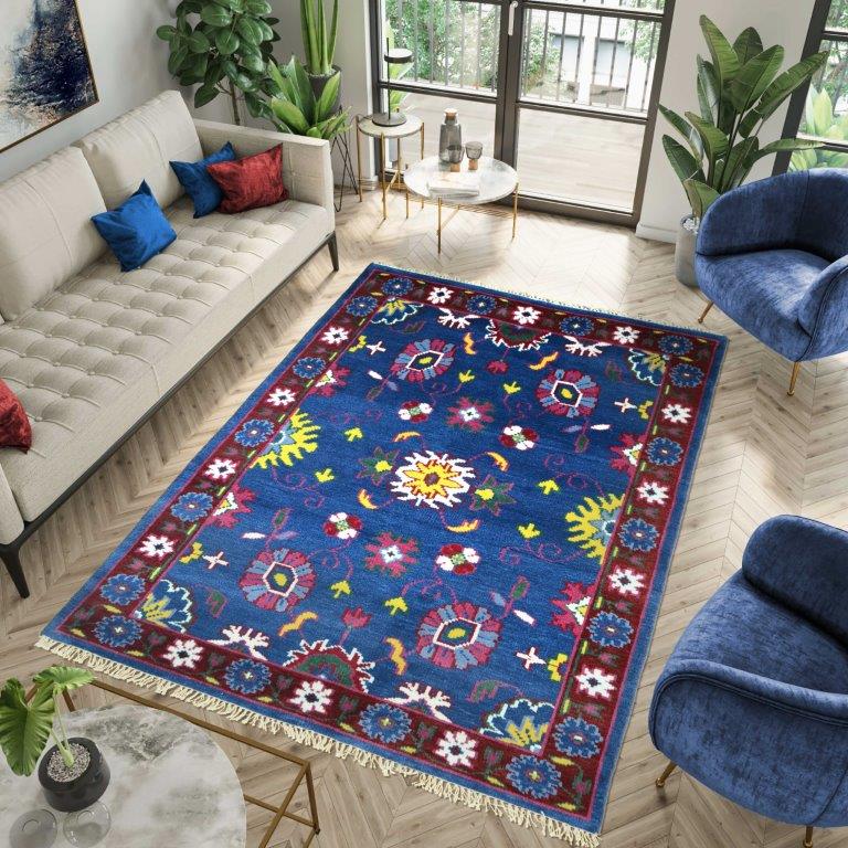 Farookht Turkish Muted Rug Handmade Wool Rug Vintage Rug Neutral Premium Hand-Knotted Modern Oushak Rug Premium Wool Turkish rug | 5ftx8ft | F-HKOU-002