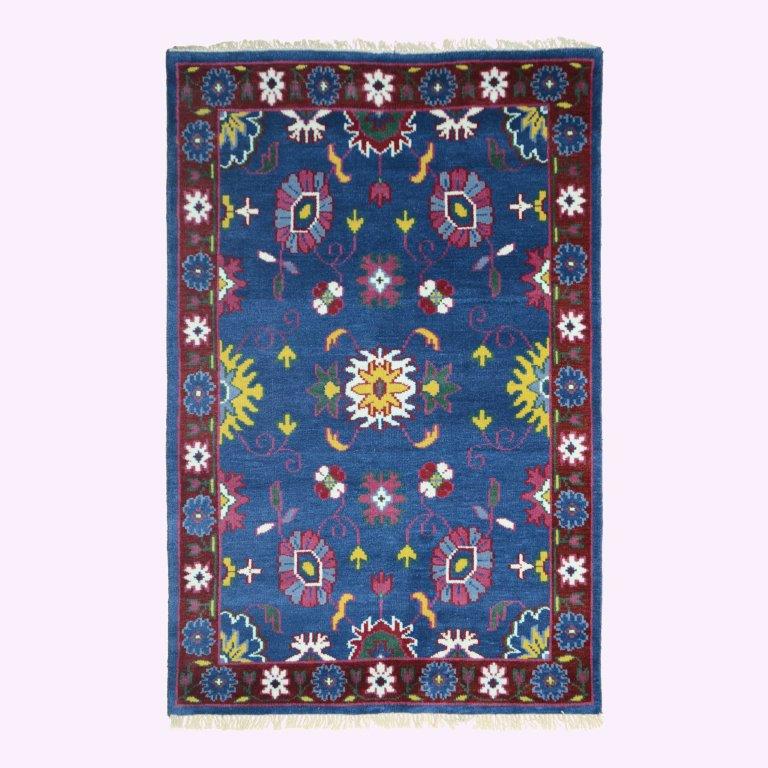 Farookht Turkish Muted Rug Handmade Wool Rug Vintage Rug Neutral Premium Hand-Knotted Modern Oushak Rug Premium Wool Turkish rug | 5ftx8ft | F-HKOU-002