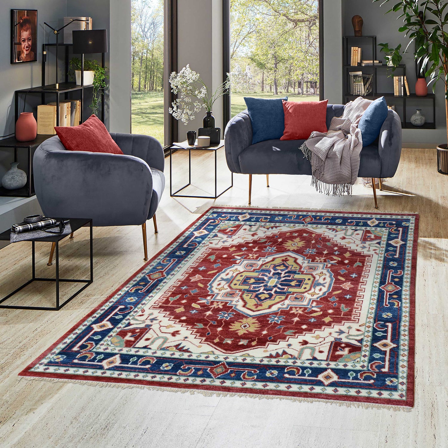 Farookht Turkish Subdued Rug Handcrafted Wool Rug Classic Rug Neutral High-Quality Contemporary Oushak Rug Superior Wool Turkish Rug | 8ft x 10ft | F-HKOU-013