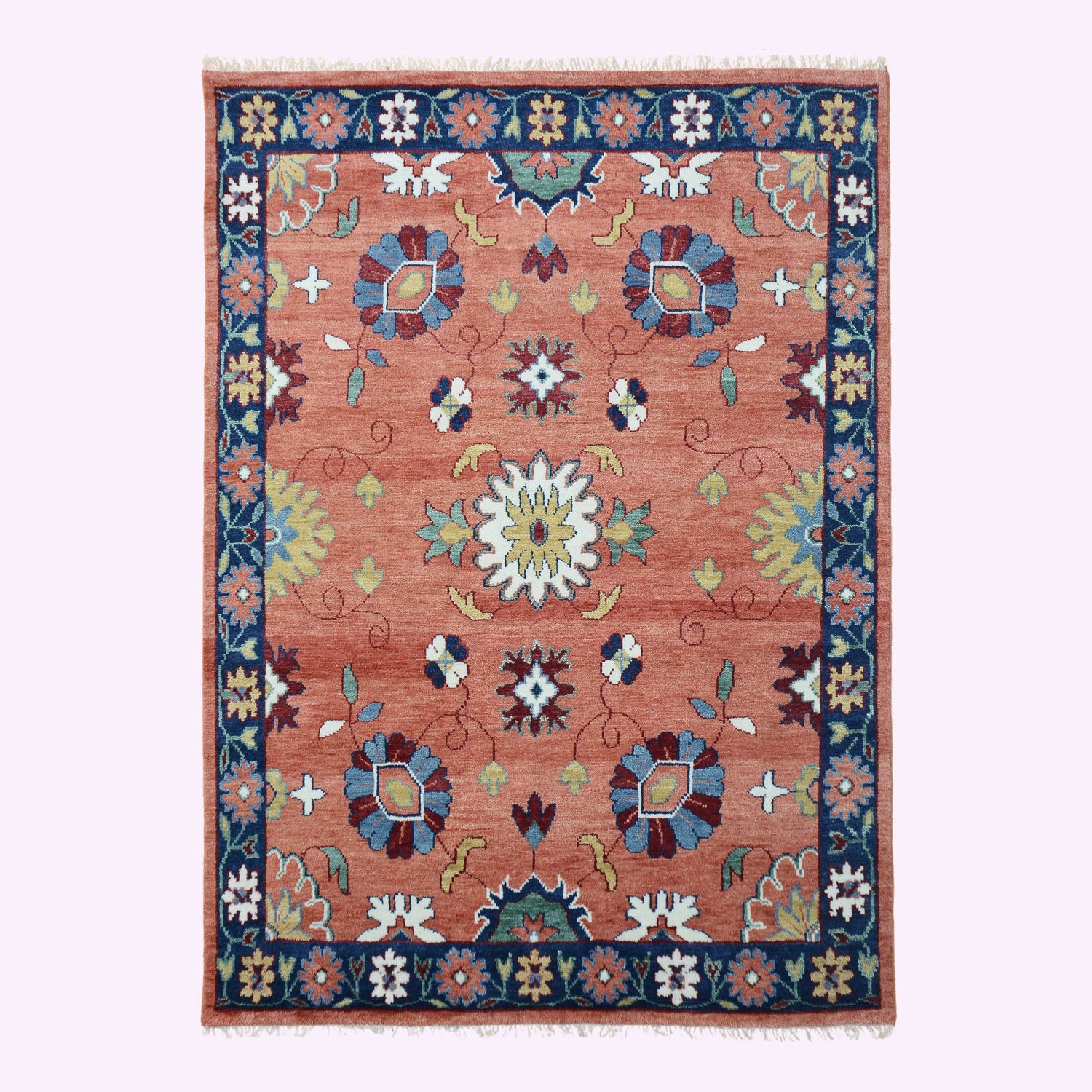 Farookht Turkish Subdued Rug Handcrafted Wool Rug Classic Rug Neutral High-Quality Contemporary Oushak Rug Superior Wool Turkish Rug | 8ft x 10ft | F-HKOU-015