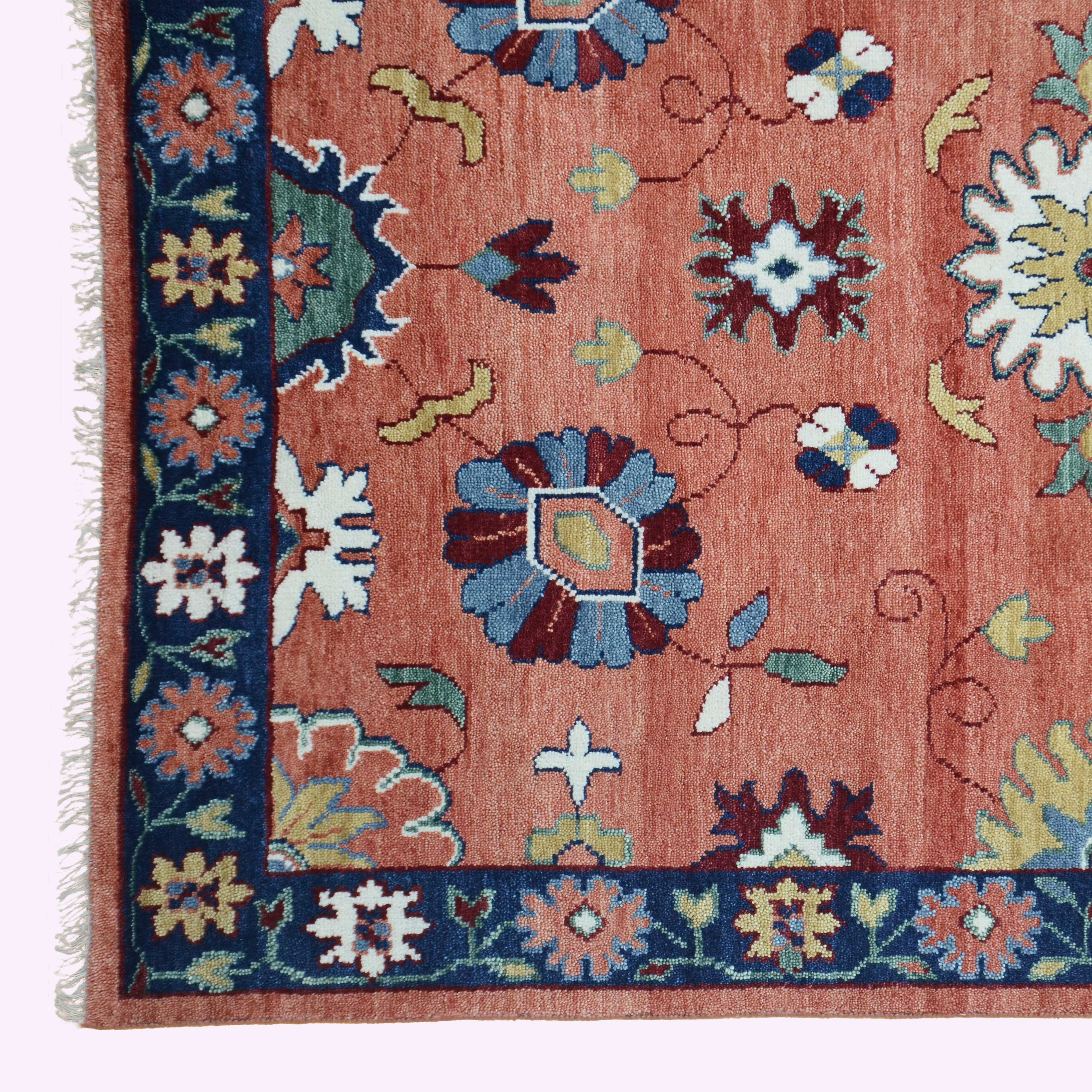 Farookht Turkish Subdued Rug Handcrafted Wool Rug Classic Rug Neutral High-Quality Contemporary Oushak Rug Superior Wool Turkish Rug | 8ft x 10ft | F-HKOU-015