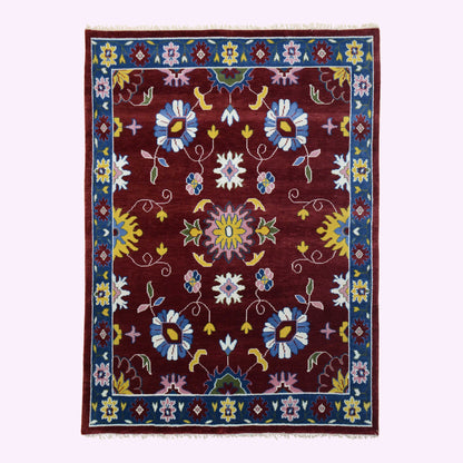 Farookht Turkish Subdued Rug Handcrafted Wool Rug Classic Rug Neutral High-Quality Contemporary Oushak Rug Superior Wool Turkish Rug | 8ft x 10ft | F-HKOU-016