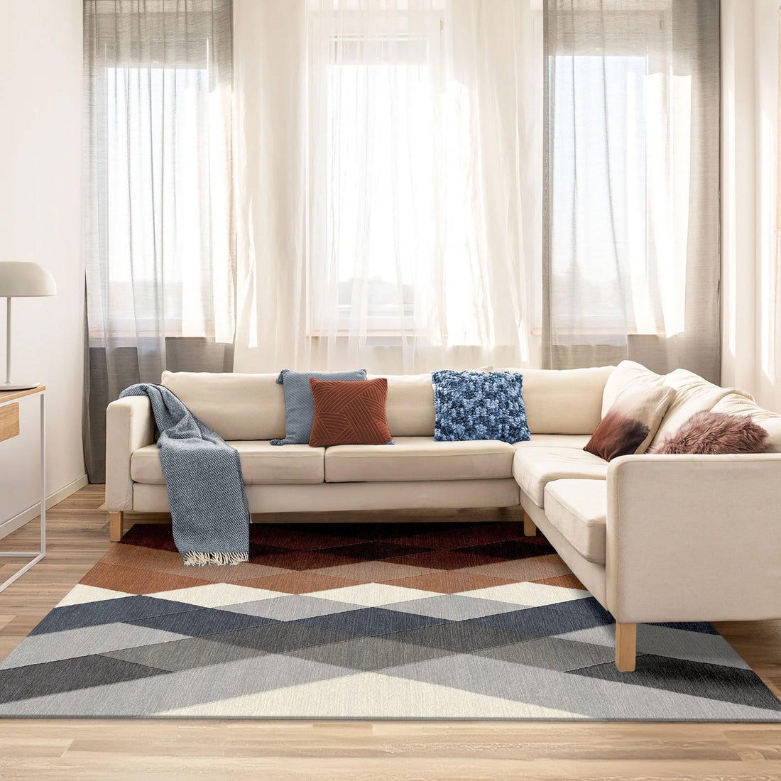 8a5a1e-8b.myshopify.com Neutral Geometric Wool Hand Tufted Carpet Rug for Living Spaces | F-HT-025