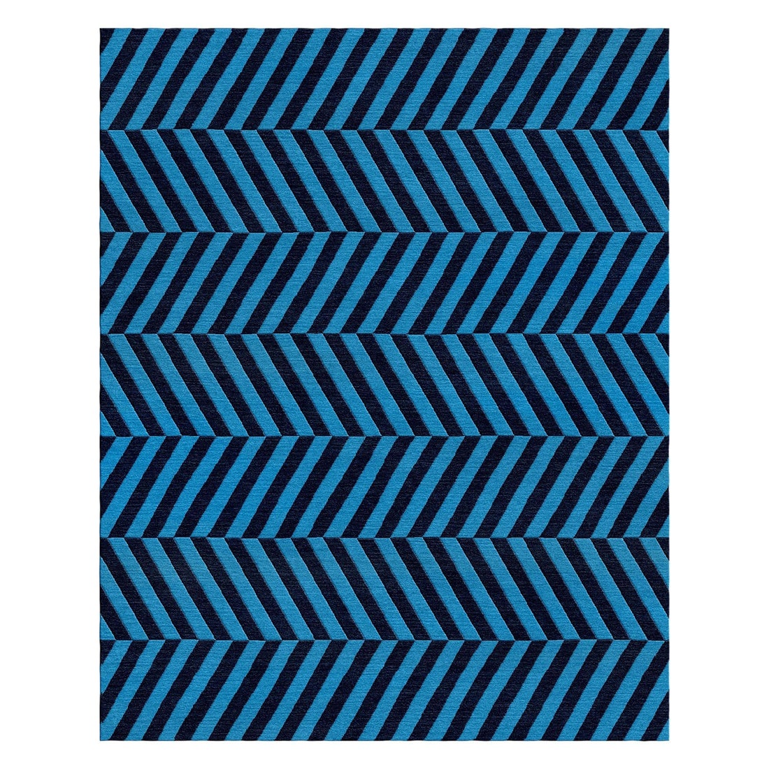 8a5a1e-8b.myshopify.com Blue Chevron Wool Hand Tufted Carpet Rug for Living Spaces | F-HT-030