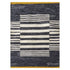 Striped patterned rug with geometric design on a white background, featuring the brand &