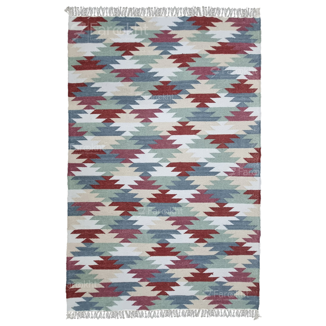Pastel Chevron Handwoven Kilim Rug