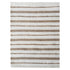 Striped rug with brown and white stripes on a white background