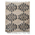 Textile with black geometric patterns on a beige background