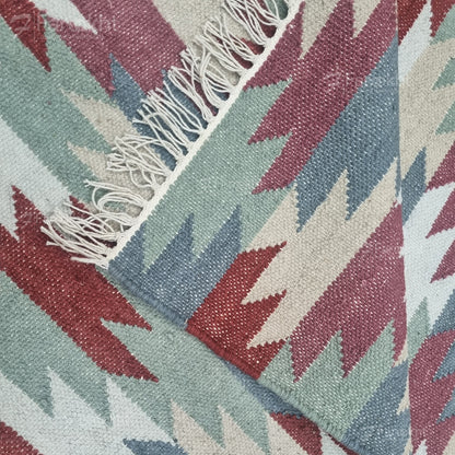 Pastel Chevron Handwoven Kilim Rug