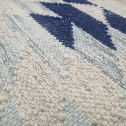 Light Blue Handwoven Flatweave Rug