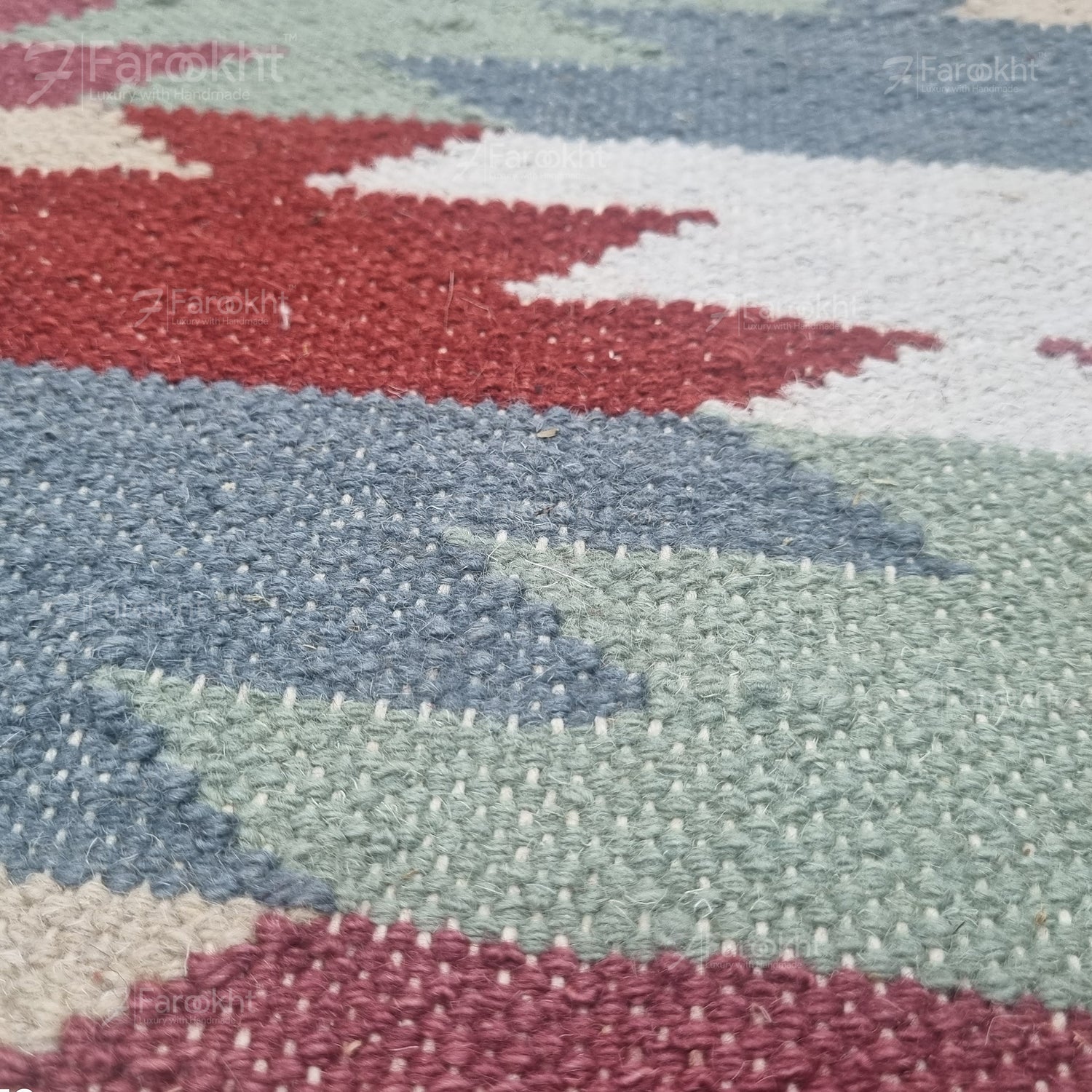Pastel Chevron Handwoven Kilim Rug
