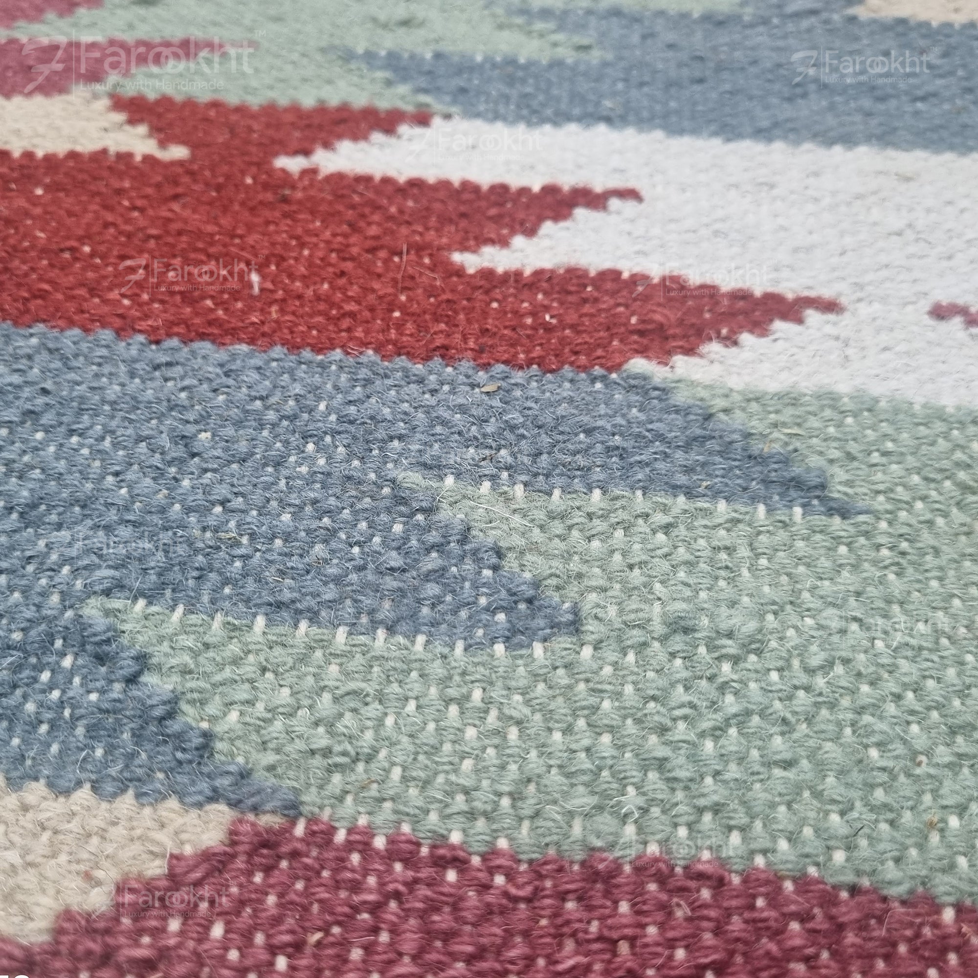 Pastel Chevron Handwoven Kilim Rug